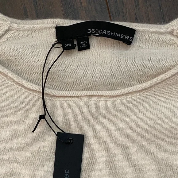 360 Cashmere Cream Cutout Cashmere Sweater Extra Small - Picture 9 of 11